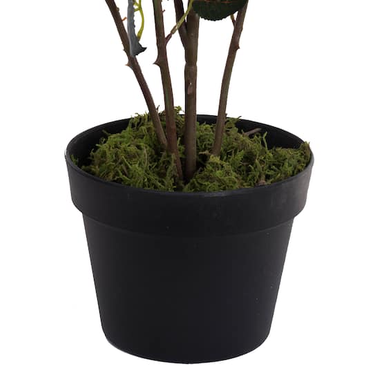45" Artificial Pink Rose Plant in Pot
